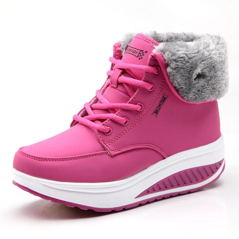 Женские зимние ботинки WDZKN теплые на танкетке ботильоны для женщин платформе|women