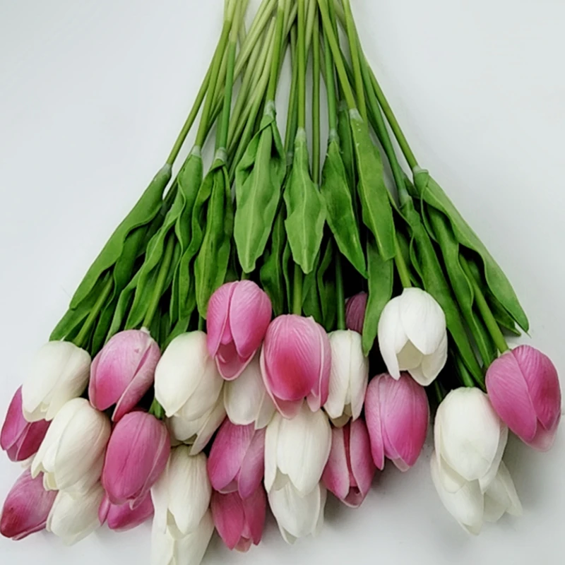 10 шт./лот букет из искусственных тюльпанов настоящие на ощупь цветы для украшения