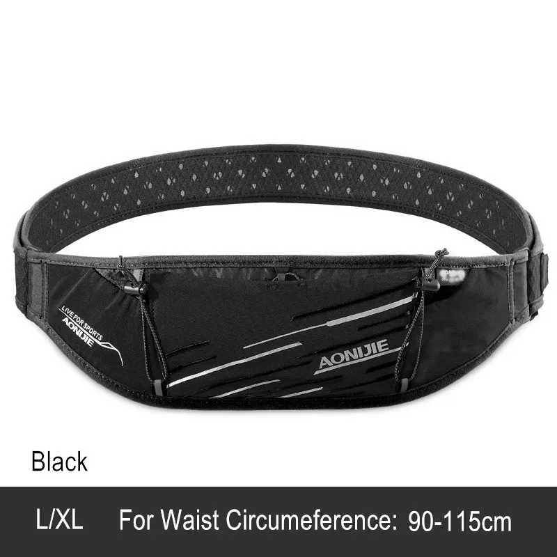 Black LXL AONIJIE W952 Спортивная поясная сумка для бега, спортивная сумка для мужчин и женщин, держатель для мобильного телефона, марафонская сумка - Цвет: Black LXL