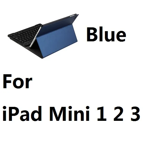 For Mini123 Blue Дизайнерский кожаный чехол с bluetooth-клавиатурой, чехол для iPad Mini12345 Air 12 iPad 9,7 10,2 Pro 10,5 дюймов Air - Цвет: For Mini123 Blue