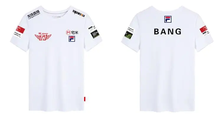 Факер bang SKT T1 футболка LCK чемпионов команды Джерси SKTT1 футболка Для мужчин Факер арахисовое Bang волк SKT1 игра топы, футболки - Цвет: bang