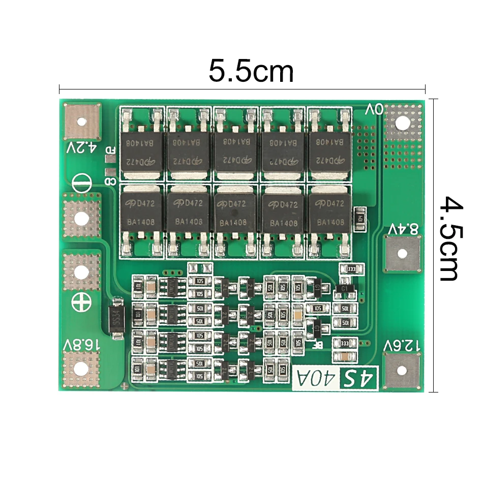 Сбалансированная/Улучшенная плата защиты PCB для зарядного устройства 16 8 в 40A 18650