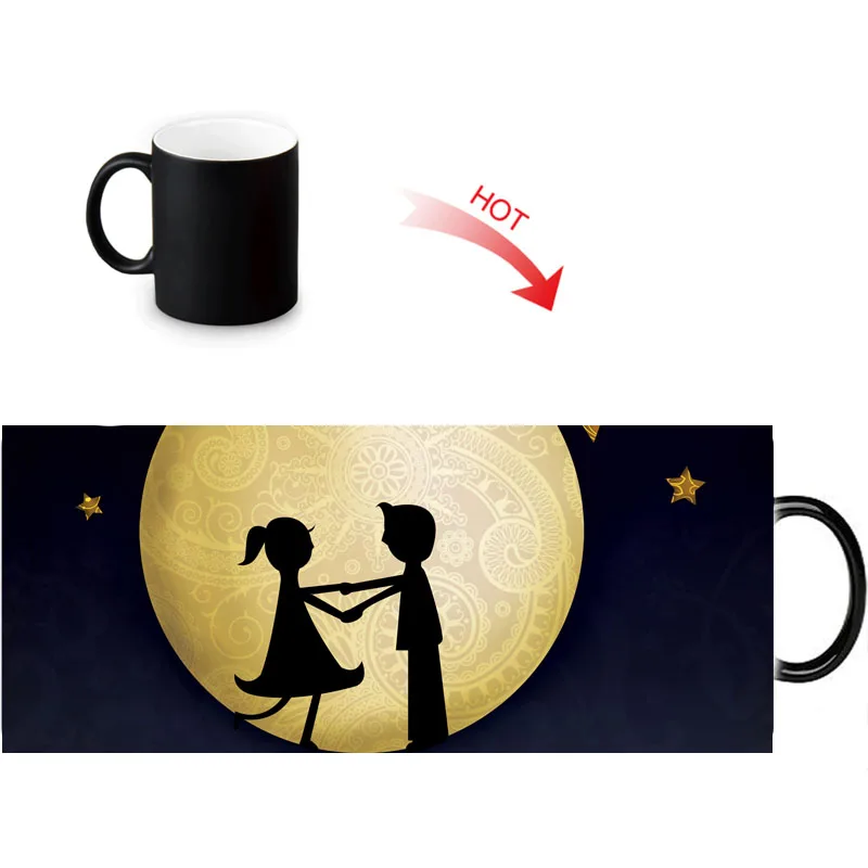 Керамические кофейные кружки на заказ с надписью I Love You To The Moon And Back молочный чай