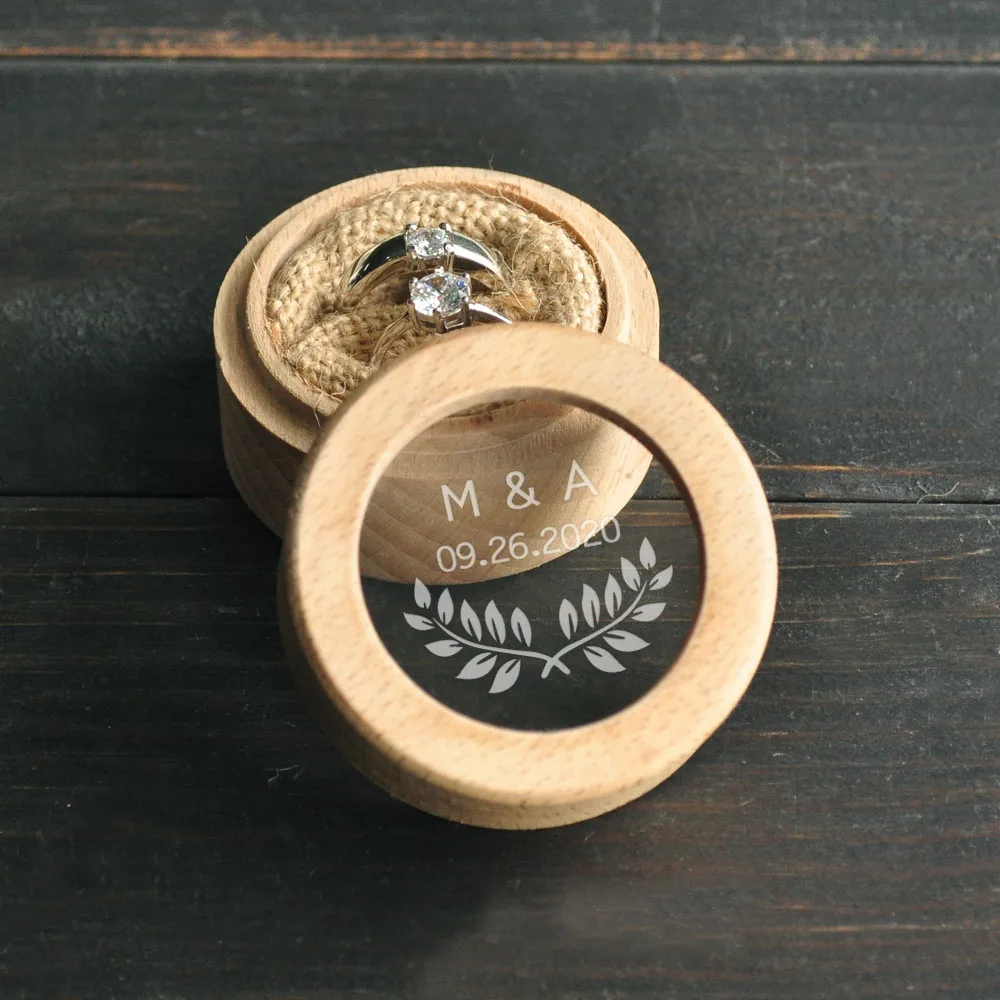 

Personalized Wedding Ring Box, Custom Ring Bearer Box , Wooden Ring Holder, Rustic Wedding Decor Customized Wedding Gifts