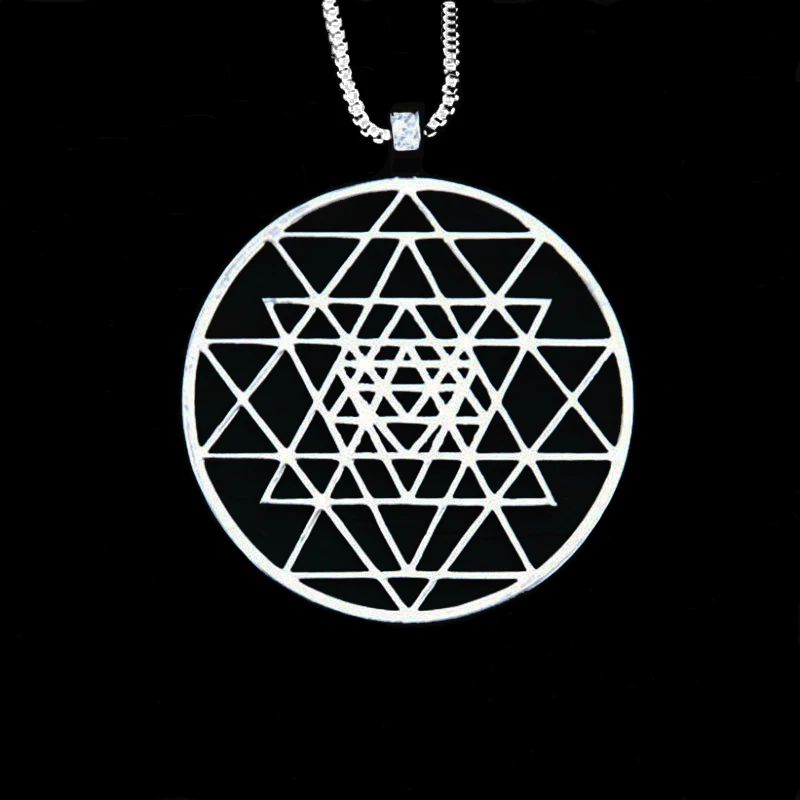 Sri Yantra кулон посеребренные ожерелья и кулоны для женщин цветок жизни модные ювелирные изделия