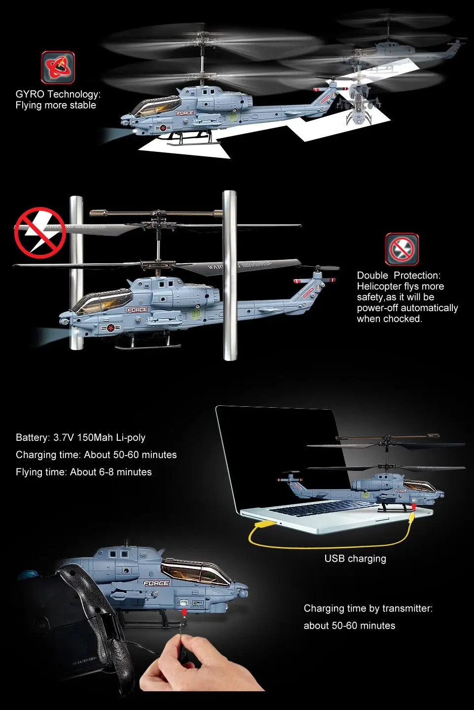 SYMA S108 S108G Кобра 22 см мини RTF 3.5 CH инфракрасного управления RC Военная Униформа