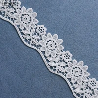 5yards 6 5cm white african lace fabric trim ribbons diy wedding decoration for home cloth accessories hollow bar code laces