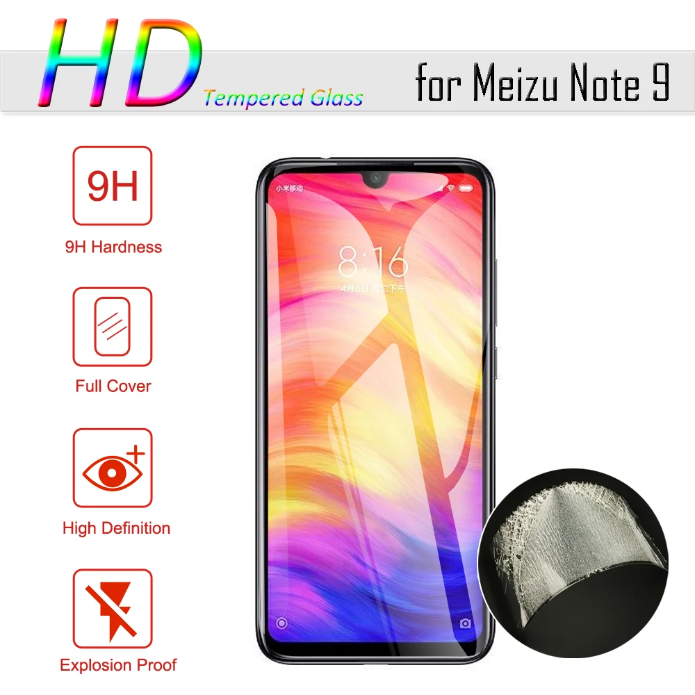 Закаленное стекло для Meizu Note 9 Защитное телефона Защитная пленка MEIZU Note9