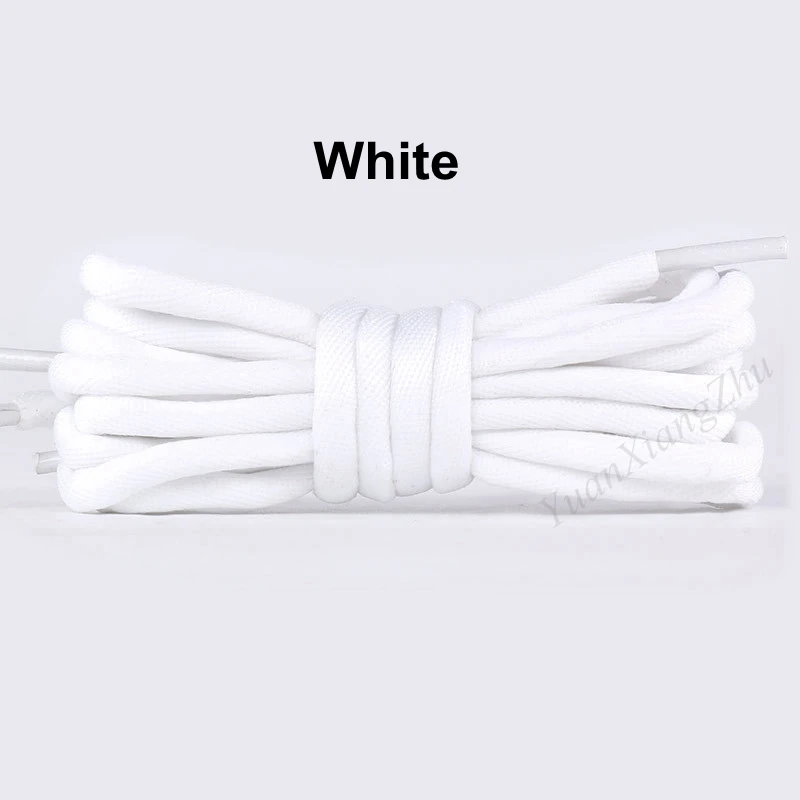 White 1 пара круглых шнурков, радужные однотонные классические ботинки martin, шнурки, повседневные спортивные ботинки, кружевные кроссовки, шнурки - Цвет: White