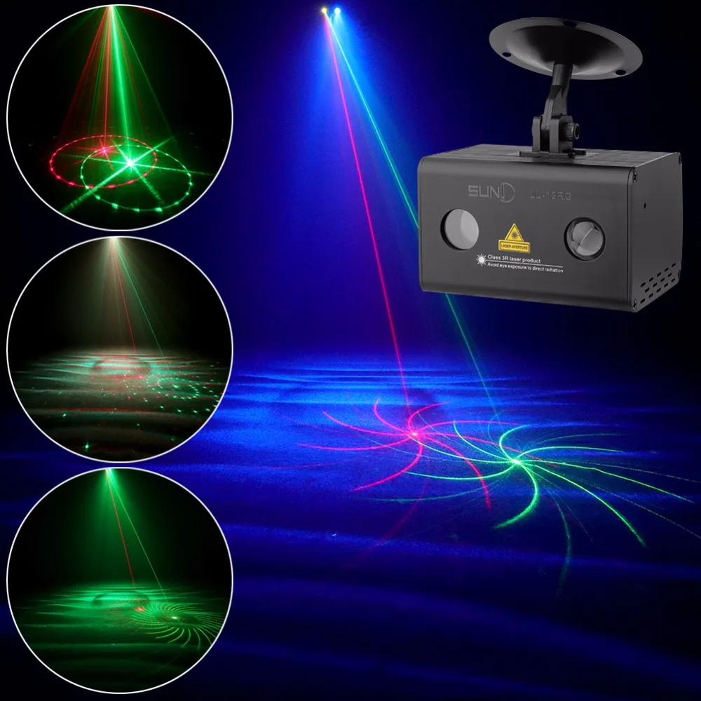 SUNY Aurora Effect 12RG Patterns лазерный проектор w/RGB Galaxy LED свет для вечеринки клубный Бар