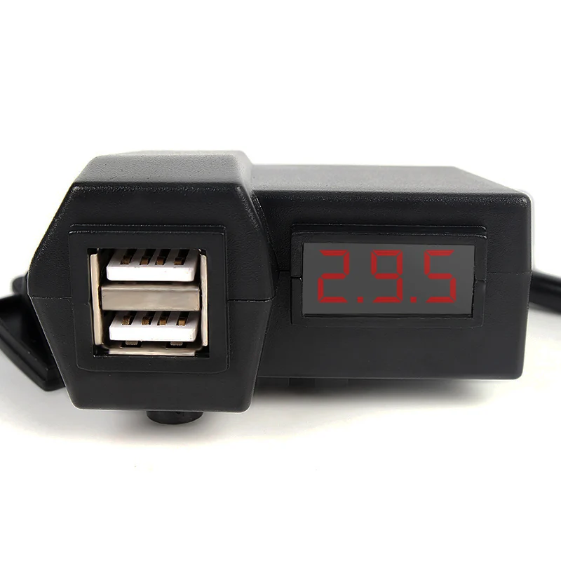 Водонепроницаемый 12V 24V Автомобильный мотоцикл с двумя usb зарядными устройствами