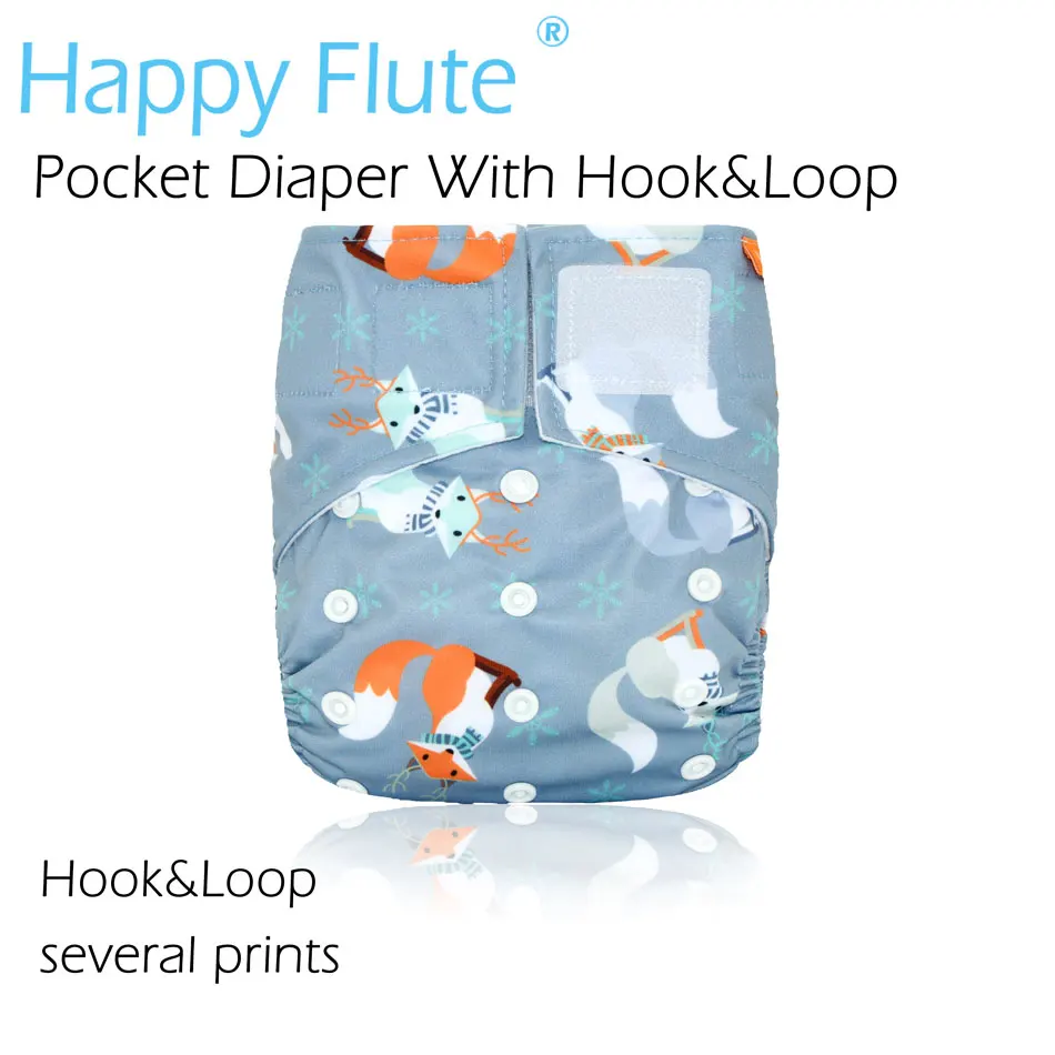 Happy Flute Hook& Loop OS Карманный тканевый подгузник, водонепроницаемый дышащий s m& L регулируемый, подходит 5-15 кг ребенка