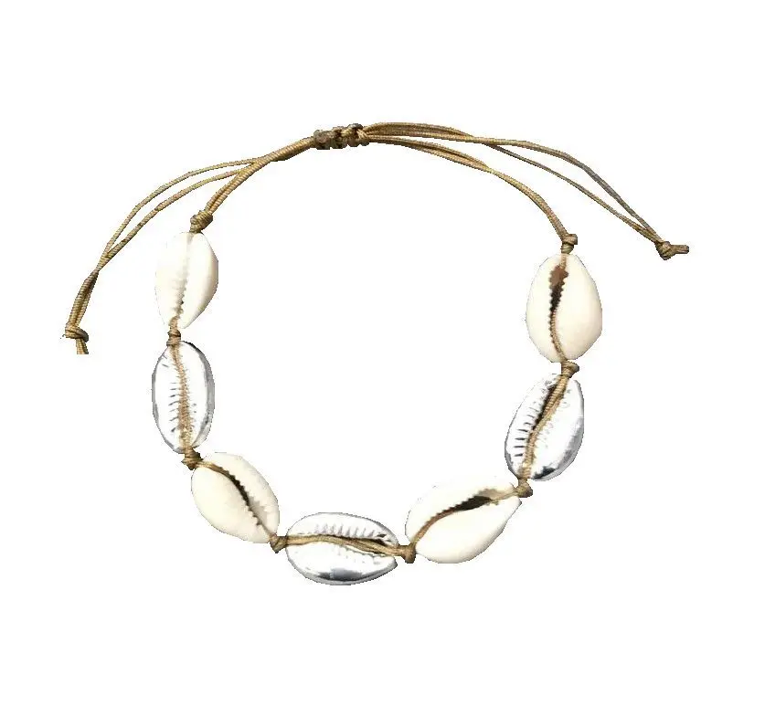 Ожерелье в виде ракушки из натурального сплава золотого и серебряного цвета