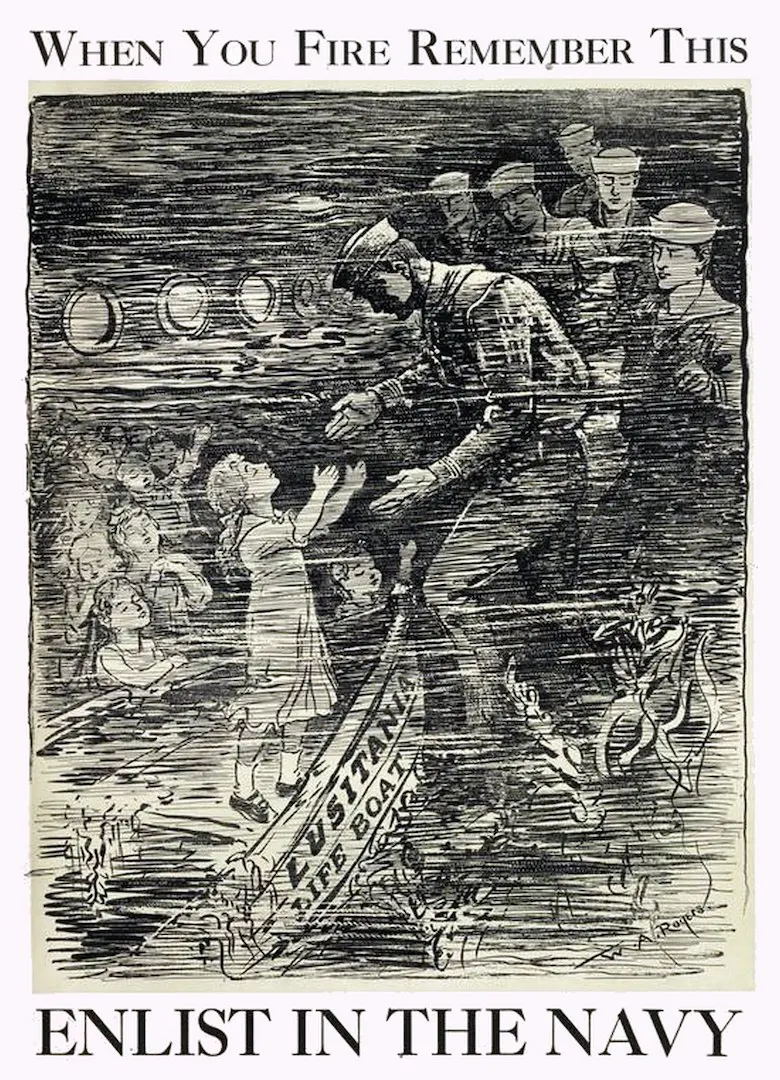 Vintage 1910s USA WW1 Propaganda Poster US Navy Over There Classic Canvas Paintings Wall Stickers Home Decor Gift | Дом и сад