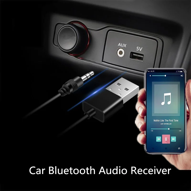Bluetooth приемник 4,2 беспроводной аудио автомобильный комплект 3,5 мм разъем AUX MP3 музыкальный адаптер для автомобиля FM Радио MP3 плеер ПК ТВ клавиатура