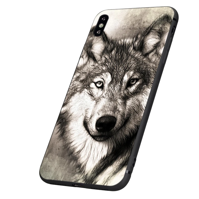 Черный чехол ТПУ для iphone 5 5s se 6 6s 7 8 plus x 10 чехол силиконовый чехол для iphone XR XS MAX чехол темный Ночной Волк
