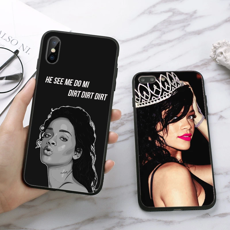 Rihanna милые обои фотографии роскошный силиконовый чехол для iPhone 5 5S 6 6S Plus 7 8 11 Pro X XS