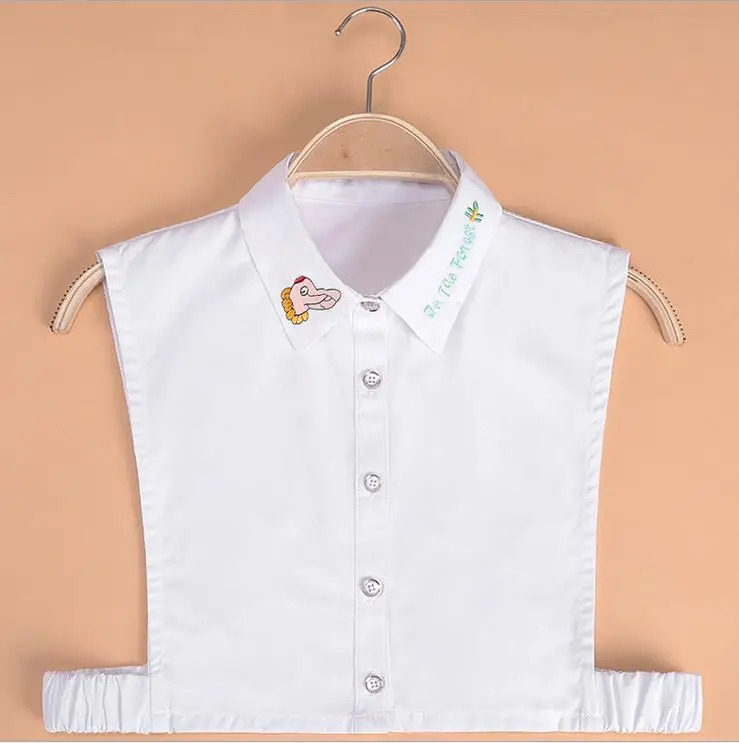 Модная белая рубашка съемные воротники для женщин милый свитер с героями