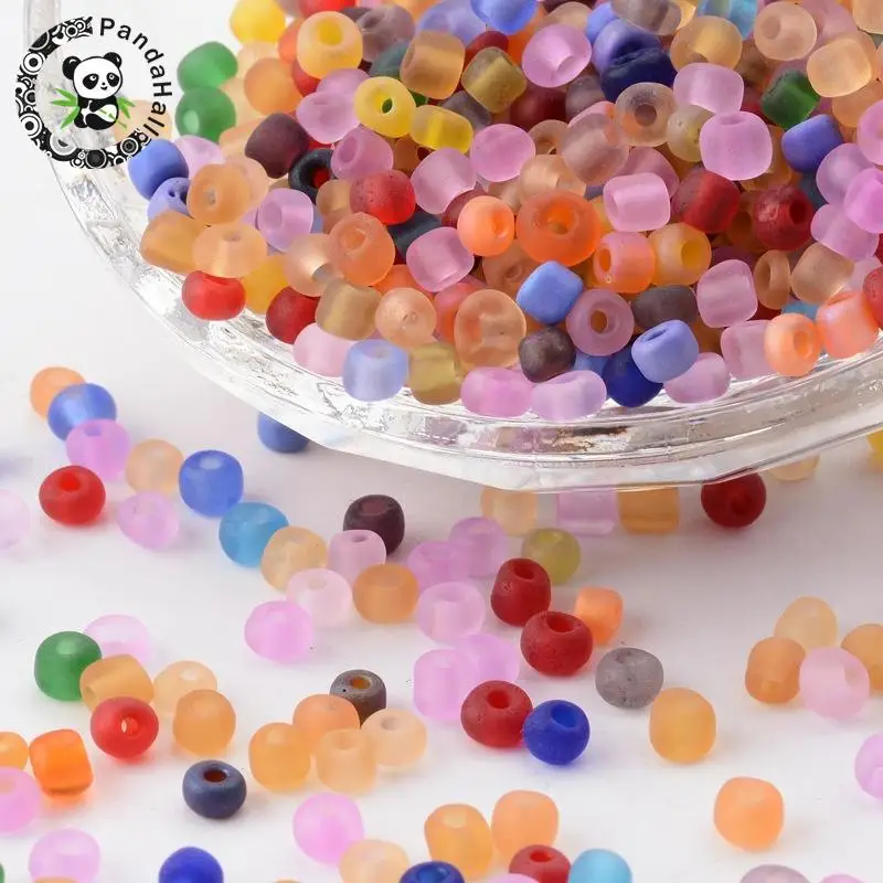 PandaHall 1 фунт 4 мм стеклянные семена маленькие бусины искусственная кожа матовый