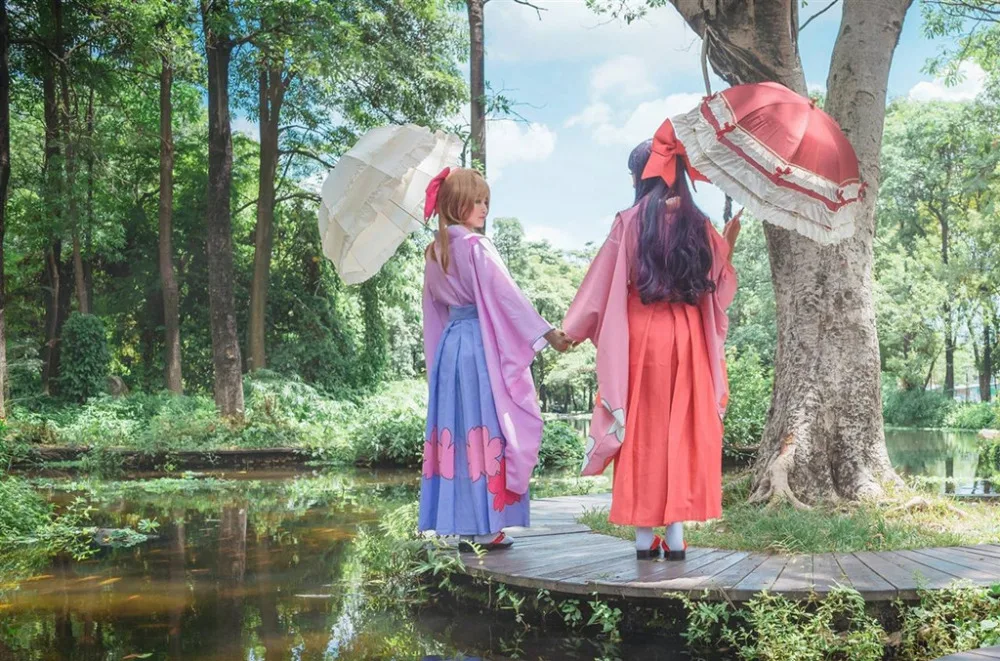 Кимоно с принтом Cardcaptor Sakura kinomoto sakura Daidoji Tomoyo и Li Syaoran аксессуаром для волос 11 |