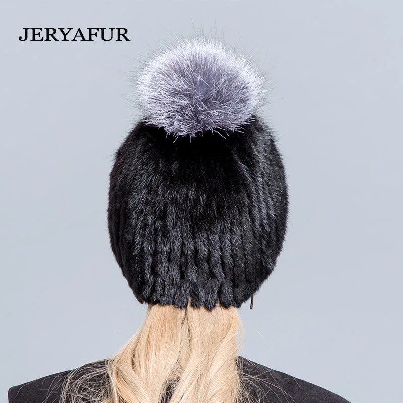 JERYAFUR/горячая Распродажа ручная меховая шапка бесплатная доставка зимние теплые