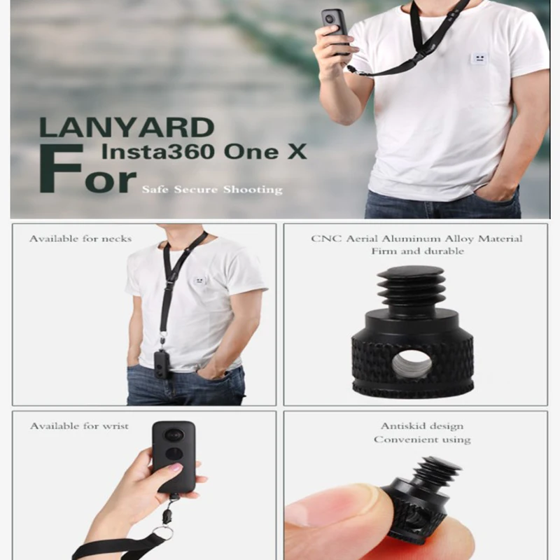 Безопасный плечевой ремень безопасный Регулируемая длина для Insta360 One X