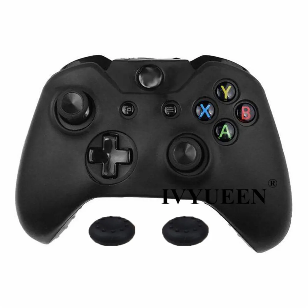 IVYUEEN мягкий силиконовый резиновый защитный кожаный чехол для microsoft Xbox one 1 контроллер геймпад черный зеленый синий красный камуфляж - Цвет: Черный