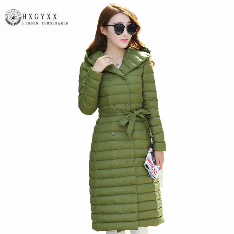 Новый тонкий зимний пуховик высокого качества с капюшоном тонкая женская