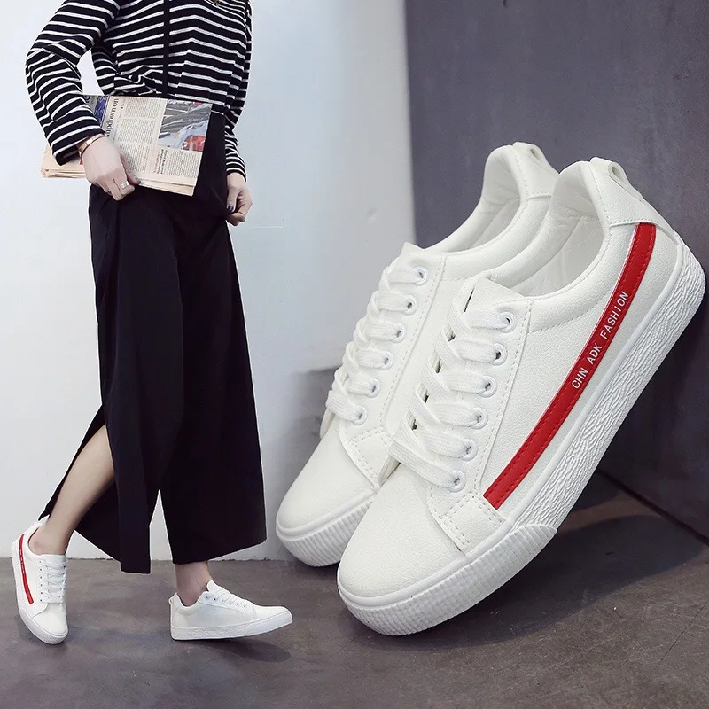 Women Sneakers 2018 Fashion Breathble Vulcanized Shoes Pu leather Platform Lace up Casual White Tenis Feminino Zapatos De Mujer | Обувь
