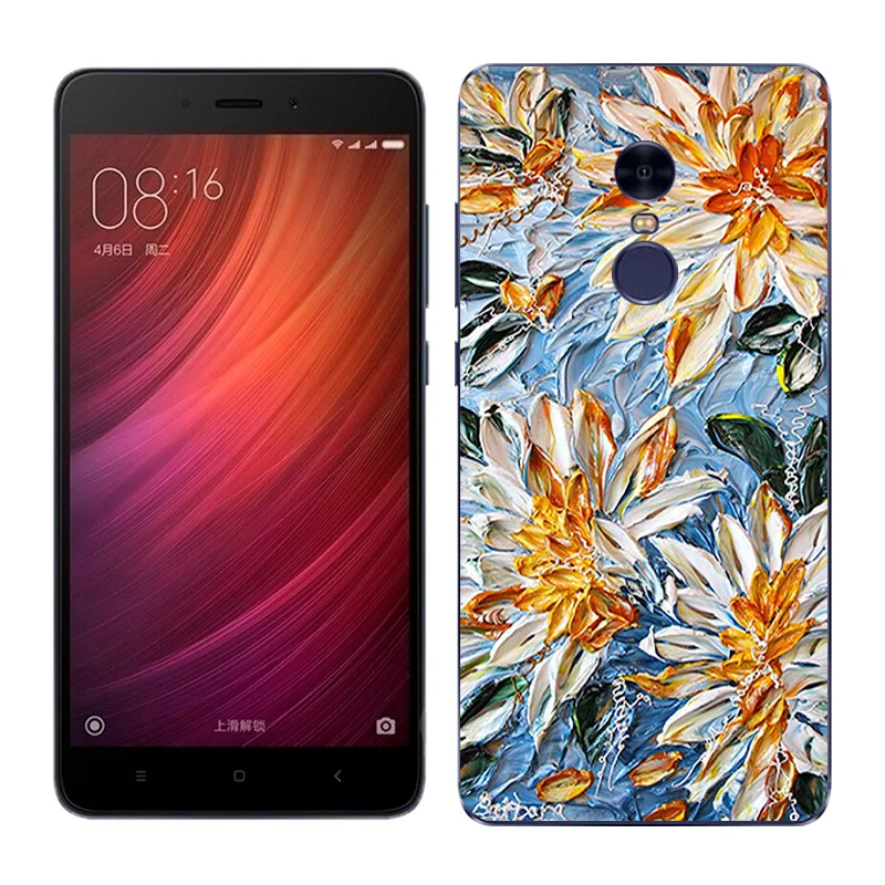 Чехол для Xiaomi Redmi Note 4 Note4 силиконовый чехол с масляной росписью задняя крышка