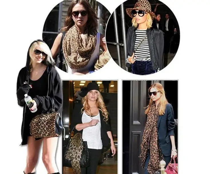 2016 высококачественный модный Леопардовый шифоновый шелковый шарф шарфы теплая