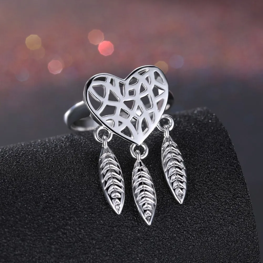 R941 Wholesale Fashion silver plated jewelry jewellery finger ring handmade twist lady gift classic hot women cz heart dangle | Украшения и