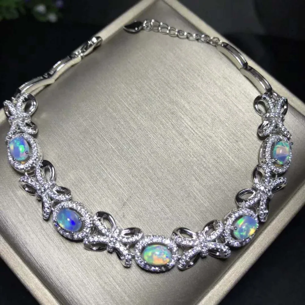100% NATURAL ETHIOPIAN WELO FIRE OPAL CABOCHON Bracelet 4*6mm | Stones