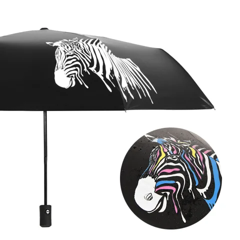 JPZYLFKZL черный зонт-водолазка Зебра дождь Женские ветрозащитные складные зонты зонтик-водолазка цвета