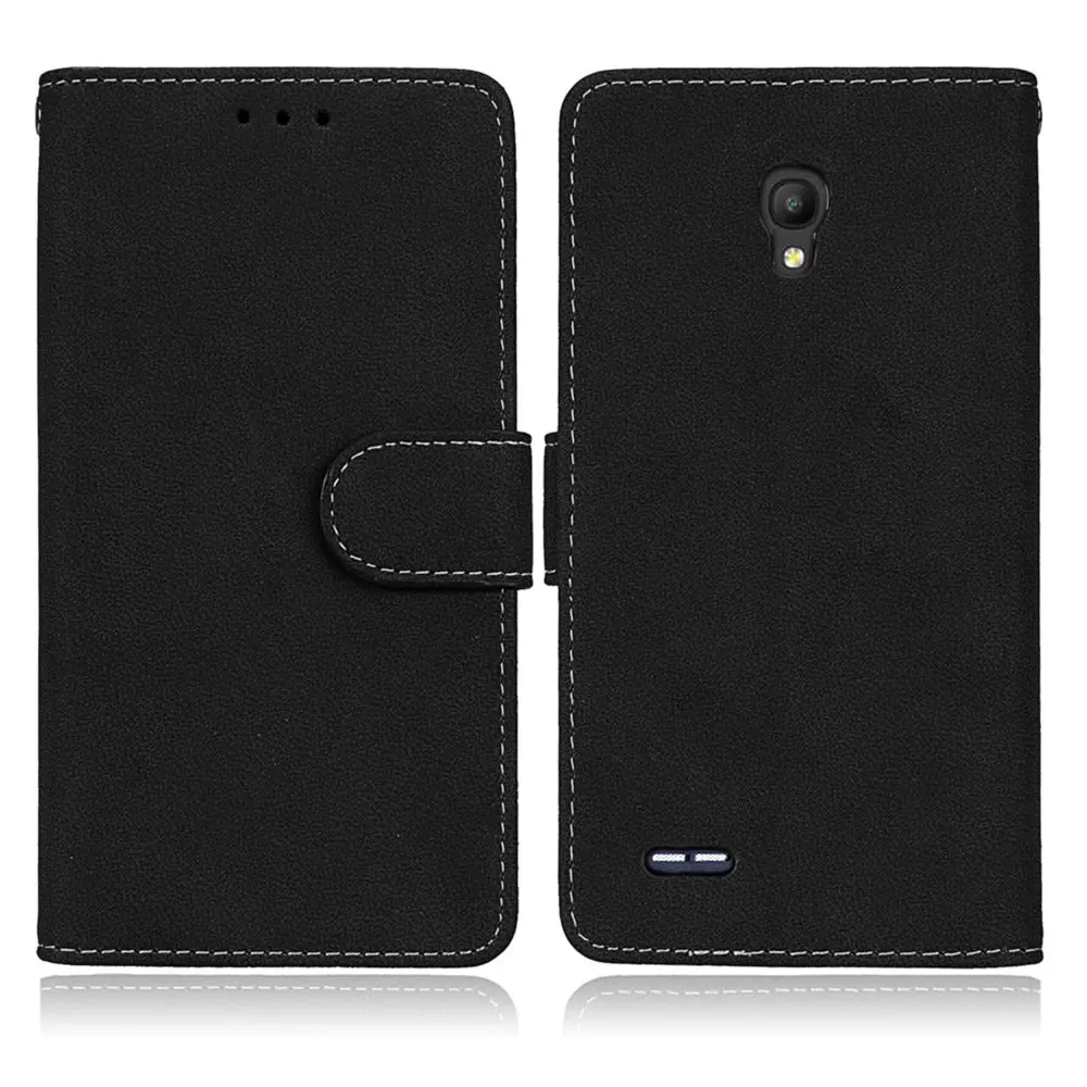 Роскошные Матовые чехлы бумажники из искусственной кожи для Alcatel GO PLAY/IDOL 4/PIXI 4 5 0