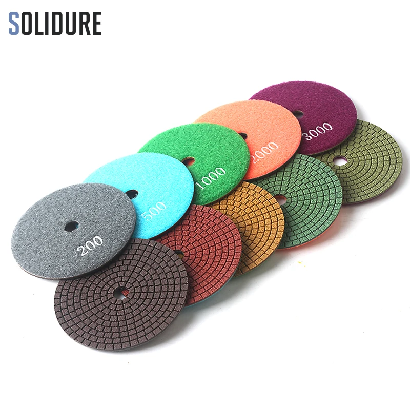 5pcs/aet diamond wet polishing pad 1.5mm thickness high quality colorful grinding discs for stone marble granite