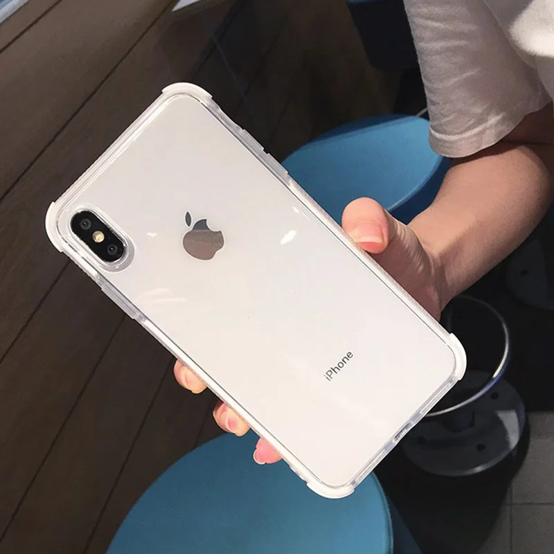 White Lovebay противоударный чехол для iPhone X 7 8 6 6S Plus XR XS Max Прозрачный Красочный силиконовый мягкий чехол для телефона TPU прозрачная задняя крышка - Цвет: White