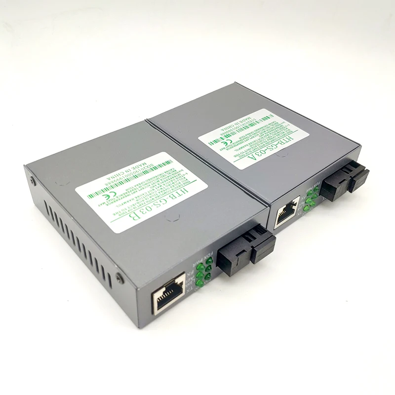 1 пара HTB-GS-03 A/B гигабитный волоконно-оптический медиаконвертер 1000 Мбит/с одномодовый одиночный SC порт 20 км внешний источник питания