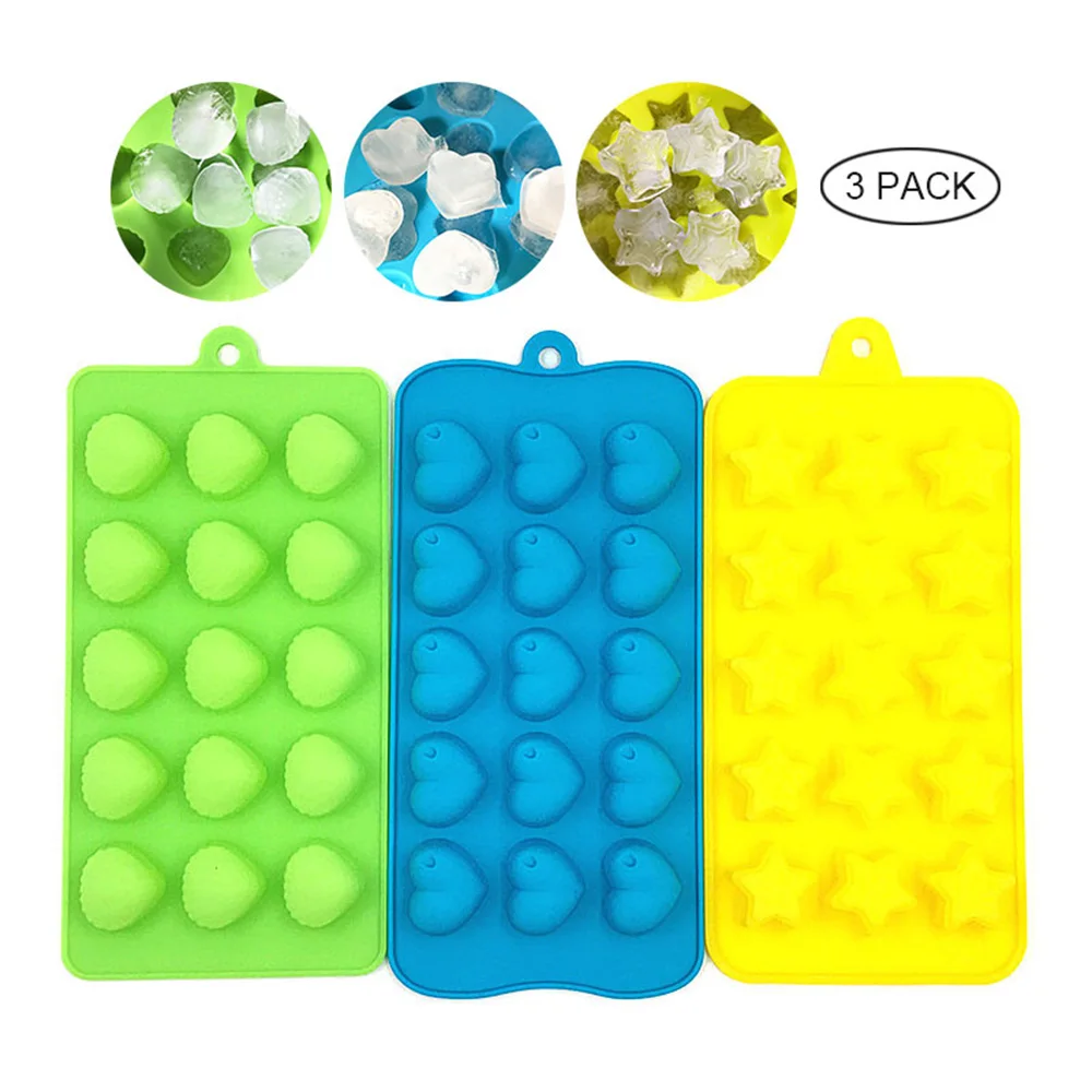 3 Тип силиконовые формы льда DIY Творческий Ice Cube Плесень Мини Mold Maker звезды