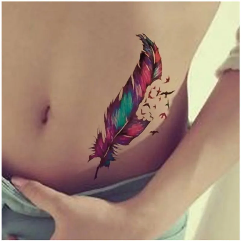 10 шт. женские модные водонепроницаемые маленькие свежие гусиные перья наклейки с