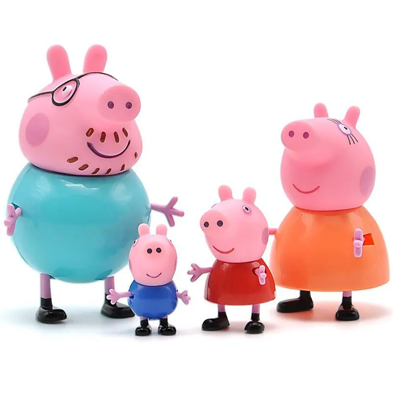 Peppa Pig 4 шт./компл. Джордж морская свинка семья из четырех папа мама фигурка модель Pelucia аниме игрушки для детей подарок