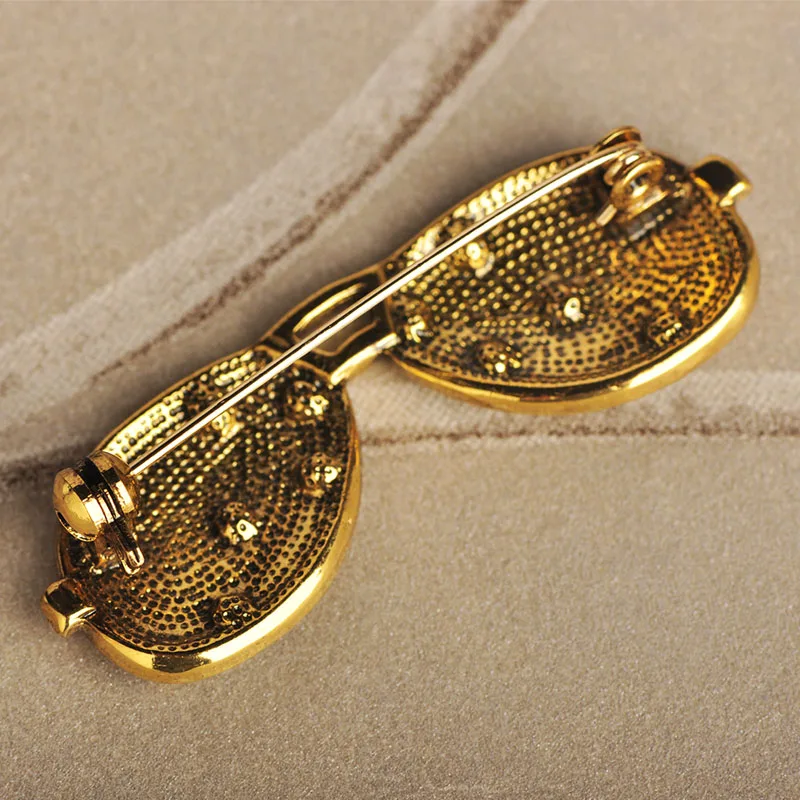 Funmor Винтажные Солнцезащитные Очки Форма Броши античный золотой цвет хрустальные