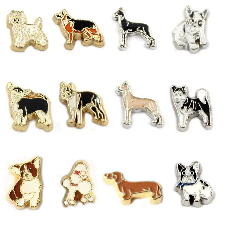 Эмалированный медальон для плавающих собак 20 шт./лот сделай сам|dog charms|enamel dog