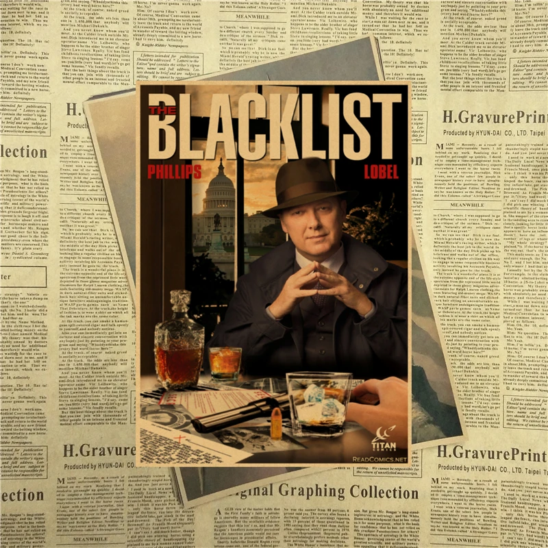Blacklist core Vintage Jame Spader TV series 2014 постер из крафт бумаги настенные декоративные
