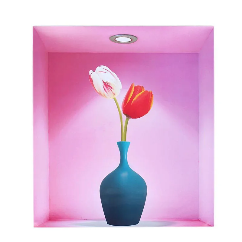 3D наклейки на стену 3 шт./компл. украшение для дома съемные цветы вазы роспись