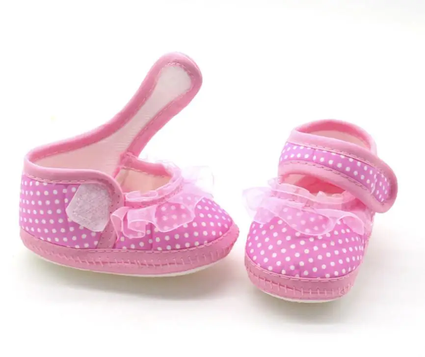 

TELOTUNY 2020 baby GIRLS shoes Crib Shoes Newborn InfantBaby Dot Lace Girls Soft Sole Prewalker Warm Casual Flats Shoes UK A6