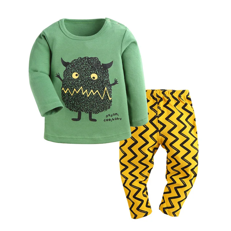 Одежда для малышей Комплект маленьких девочек топы штаны Сова осенняя одежда с