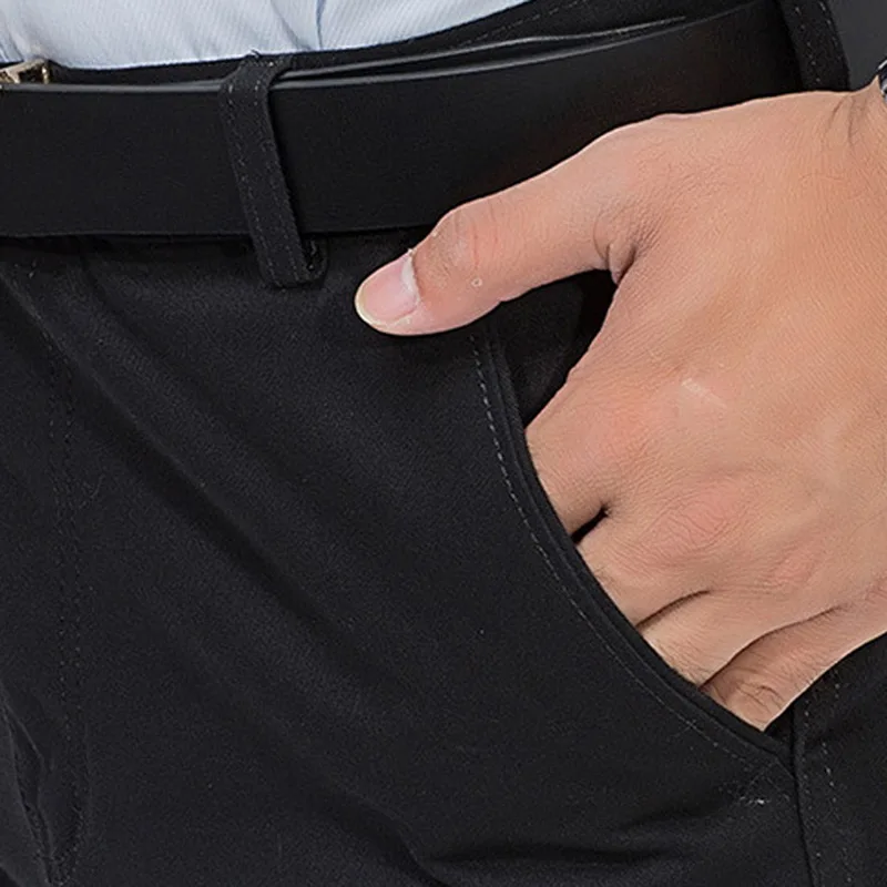 SHUJIN PuimentiuaAutumn Solid Loose Straight Men's Casual Pants Long Trousers Waist Pants Men Plus Size Cotton pantolon erkek