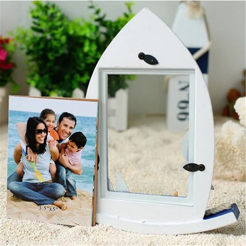 Средиземноморский Стиль штурвала фото Рамки Винтаж 5 дюймов деревянный смолы