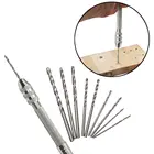 Мини прецизионная шпилька тиски ручная дрель с твист сверла набор из 10 штук деревообрабатывающие сверлильные вращающиеся инструменты для модели хобби дома